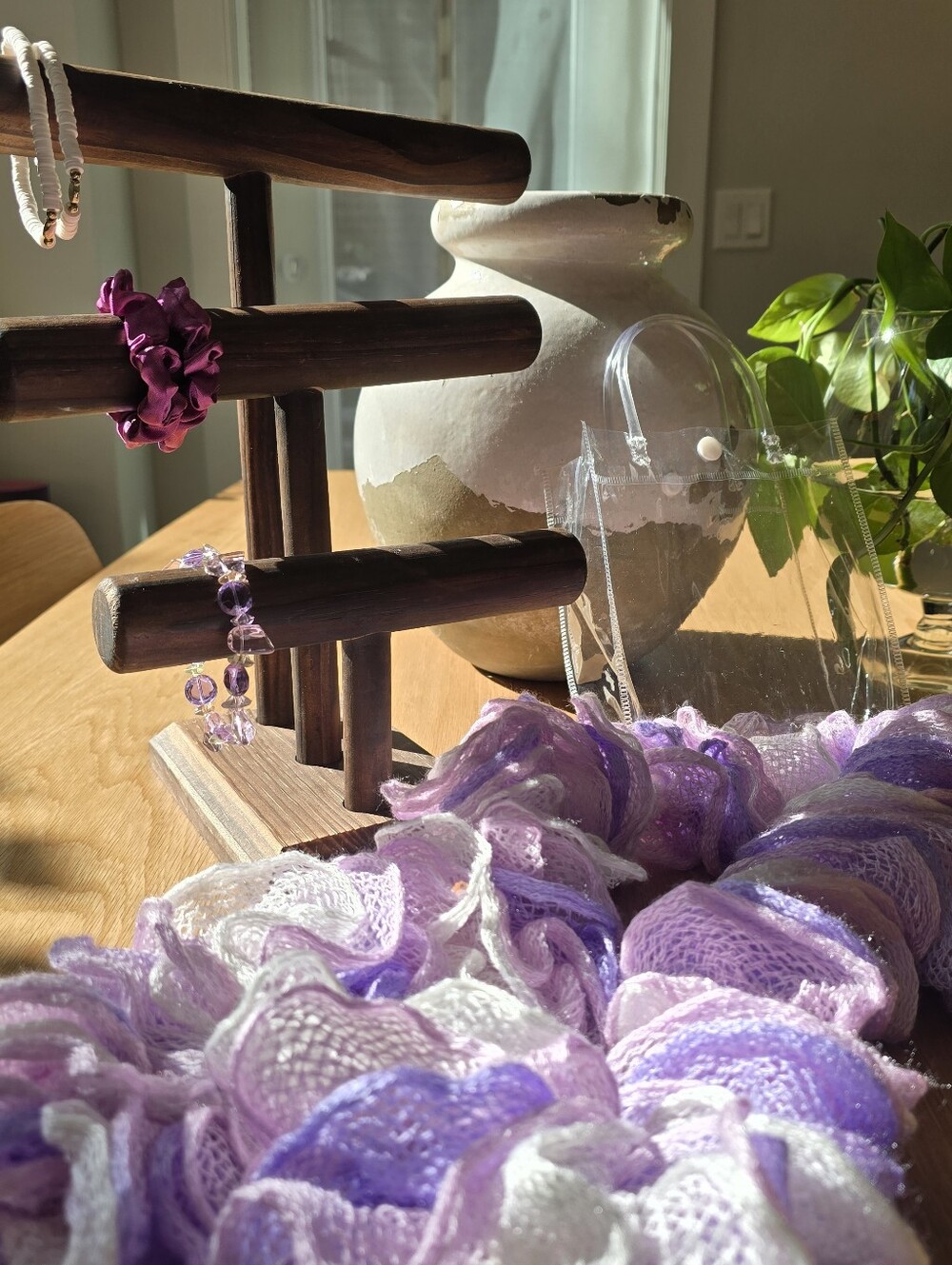 Gift Box Set Silk Satin Scrunchie - Mauve Lavender